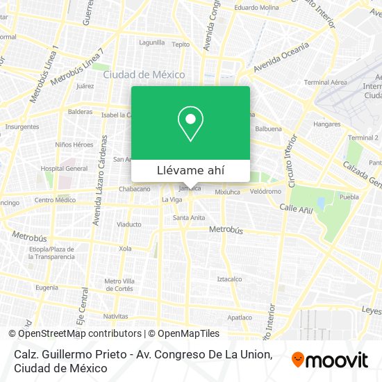 Mapa de Calz. Guillermo Prieto - Av. Congreso De La Union