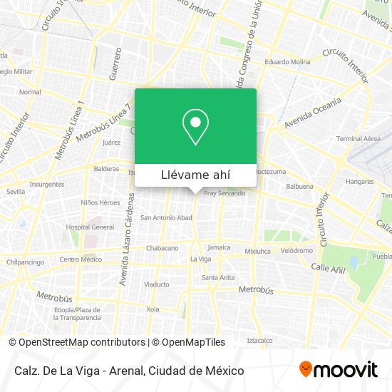 Mapa de Calz. De La Viga - Arenal