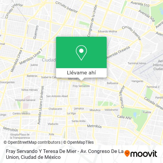 Mapa de Fray Servando Y Teresa De Mier - Av. Congreso De La Union
