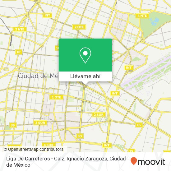 Mapa de Liga De Carreteros - Calz. Ignacio Zaragoza