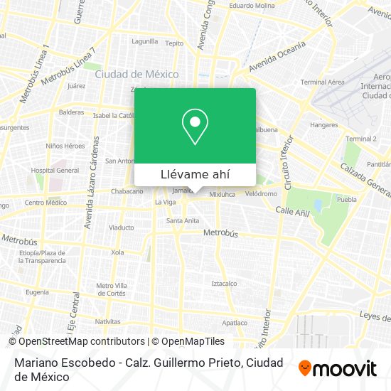 Mapa de Mariano Escobedo - Calz. Guillermo Prieto