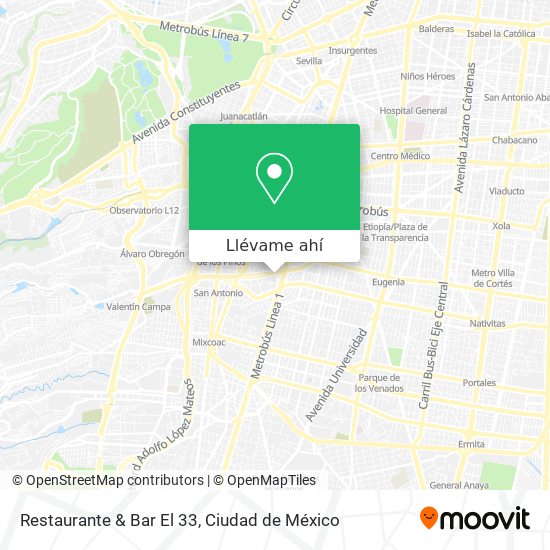 Mapa de Restaurante & Bar El 33