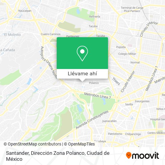 Mapa de Santander, Dirección Zona Polanco