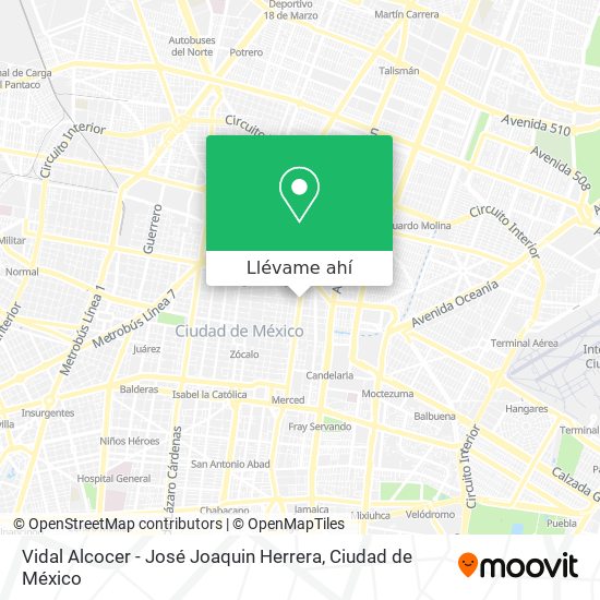 Mapa de Vidal Alcocer - José Joaquin Herrera