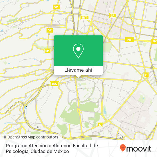 Mapa de Programa Atención a Alumnos Facultad de Psicología