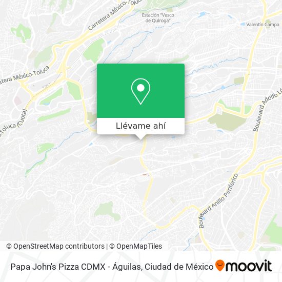 Mapa de Papa John's Pizza CDMX - Águilas