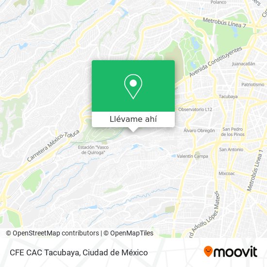 Mapa de CFE CAC Tacubaya