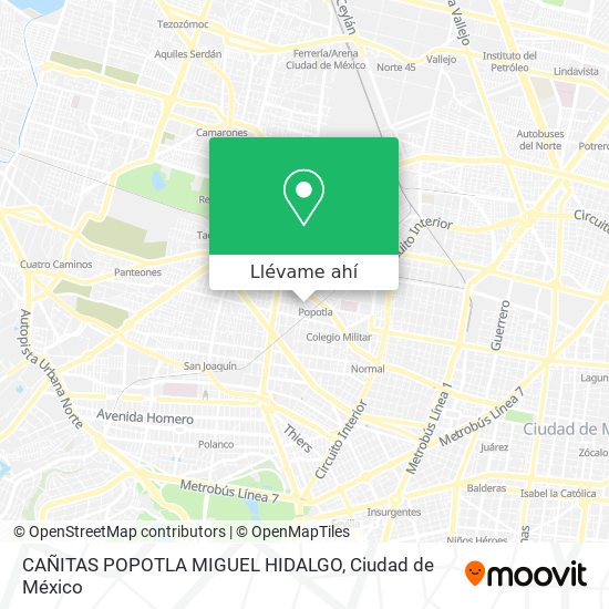 Mapa de CAÑITAS  POPOTLA  MIGUEL HIDALGO