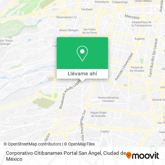 Mapa de Corporativo Citibanamex Portal San Ángel