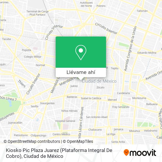 Mapa de Kiosko Pic  Plaza Juarez (Plataforma Integral De Cobro)