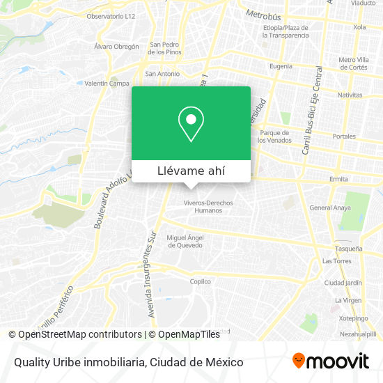 Mapa de Quality Uribe inmobiliaria