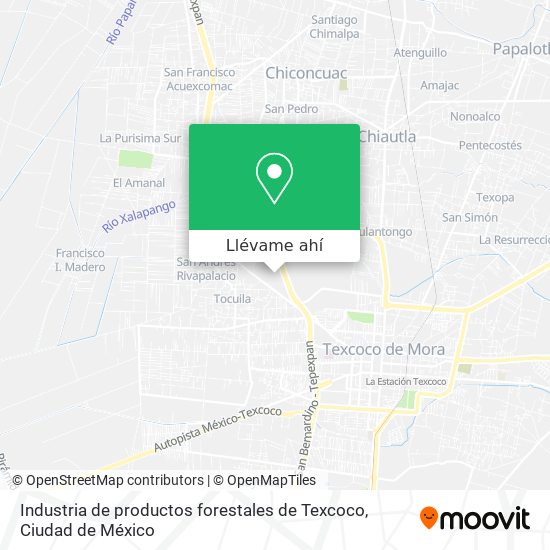Mapa de Industria de productos forestales de Texcoco