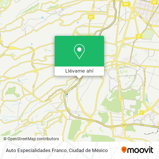 Mapa de Auto Especialidades Franco