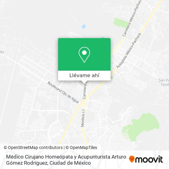 Mapa de Médico Cirujano Homeópata y Acupunturista Arturo Gómez Rodríguez