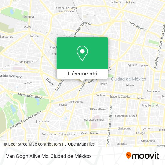 Mapa de Van Gogh Alive Mx