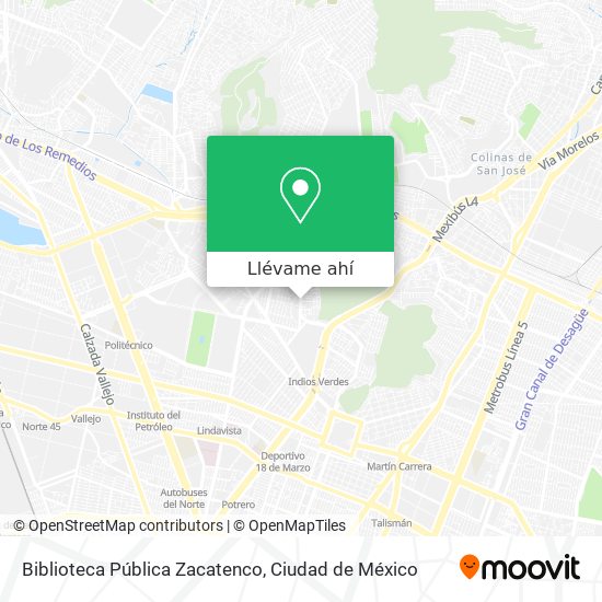 Mapa de Biblioteca Pública Zacatenco