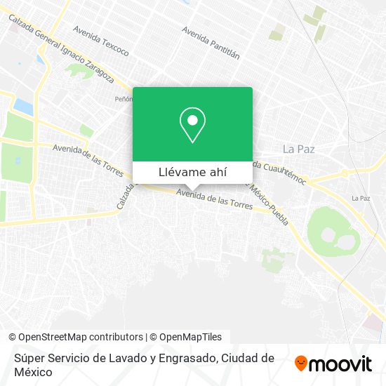 Mapa de Súper Servicio de Lavado y Engrasado