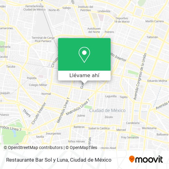 Mapa de Restaurante Bar Sol y Luna