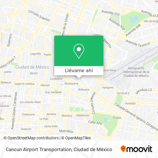 Mapa de Cancun Airport Transportation