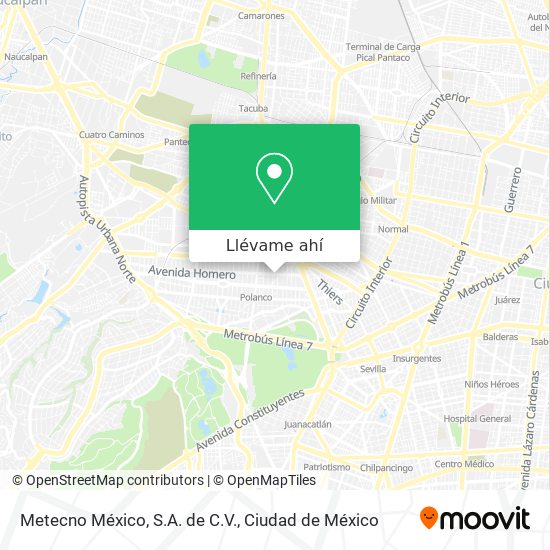 Mapa de Metecno México, S.A. de C.V.