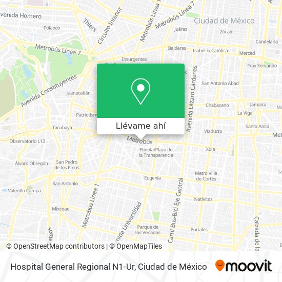 Mapa de Hospital General Regional N1-Ur