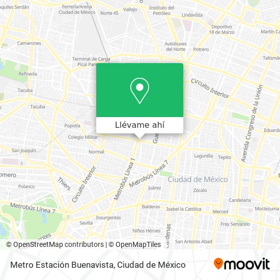 Mapa de Metro Estación Buenavista