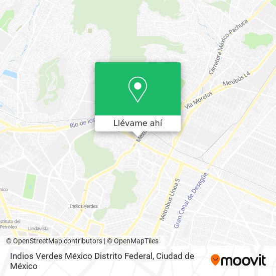 Mapa de Indios Verdes México Distrito Federal