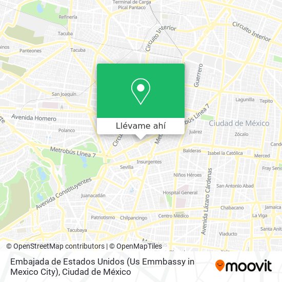 Mapa de Embajada de Estados Unidos (Us Emmbassy in Mexico City)