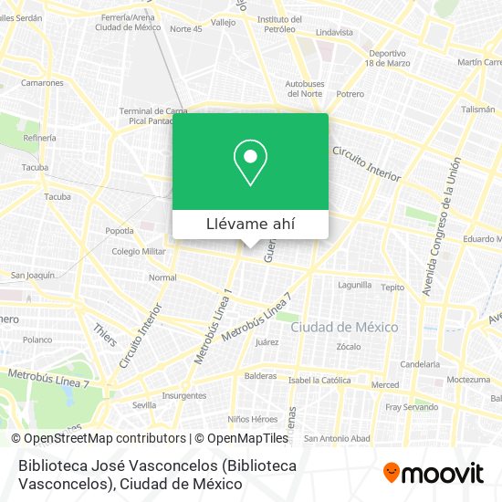Cómo llegar a Biblioteca José Vasconcelos (Biblioteca Vasconcelos) en  Azcapotzalco en Autobús o Metro?