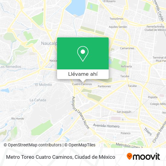 Mapa de Metro Toreo Cuatro Caminos