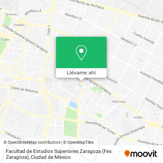 Mapa de Facultad de Estudios Superiores Zaragoza (Fes Zaragoza)