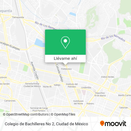 Mapa de Colegio de Bachilleres No 2