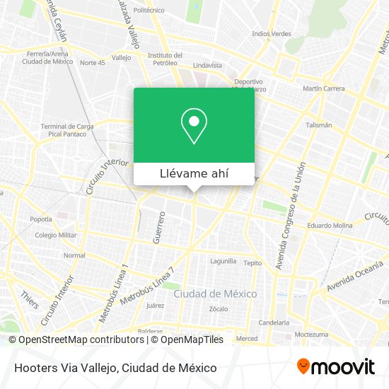 Mapa de Hooters Via Vallejo