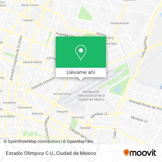 Mapa de Estadio Olimpico C.U.