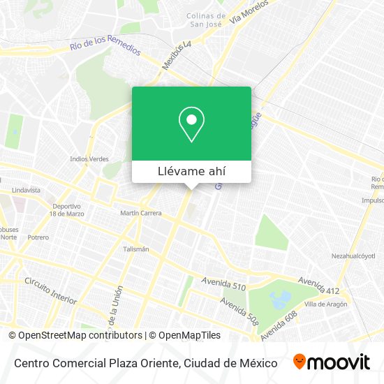 Mapa de Centro Comercial Plaza Oriente