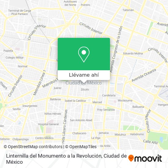 Mapa de Linternilla del Monumento a la Revolución