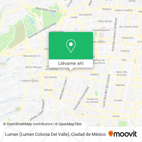 Mapa de Lumen (Lumen Colonia Del Valle)