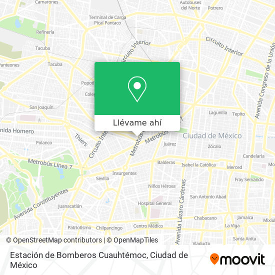 Mapa de Estación de Bomberos Cuauhtémoc