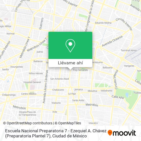 Mapa de Escuela Nacional Preparatoria 7 - Ezequiel A. Chávez (Preparatoria Plantel 7)