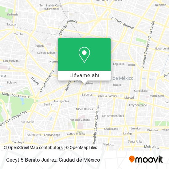 Mapa de Cecyt 5 Benito Juárez