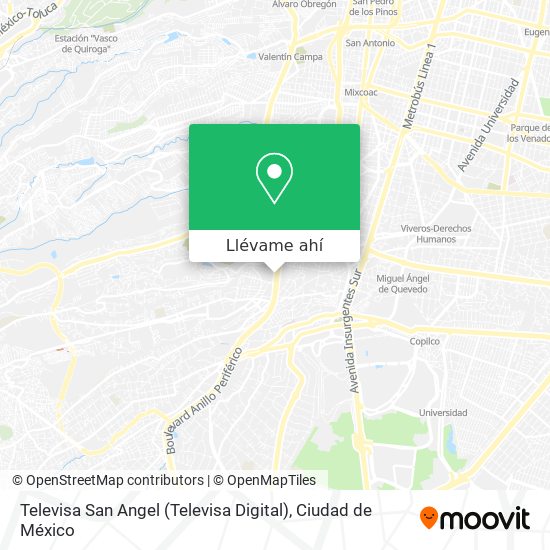 Mapa de Televisa San Angel (Televisa Digital)
