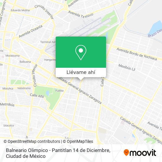 Mapa de Balneario Olimpico - Pantitlan 14 de Diciembre