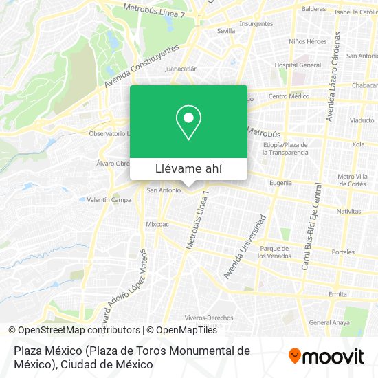 Mapa de Plaza México (Plaza de Toros Monumental de México)