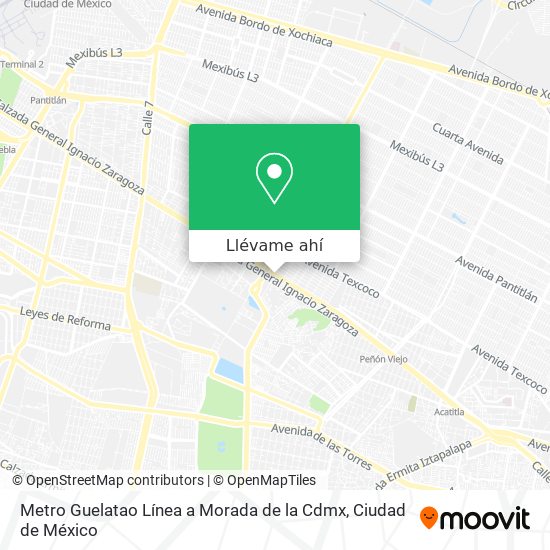 Mapa de Metro Guelatao Línea a Morada de la Cdmx