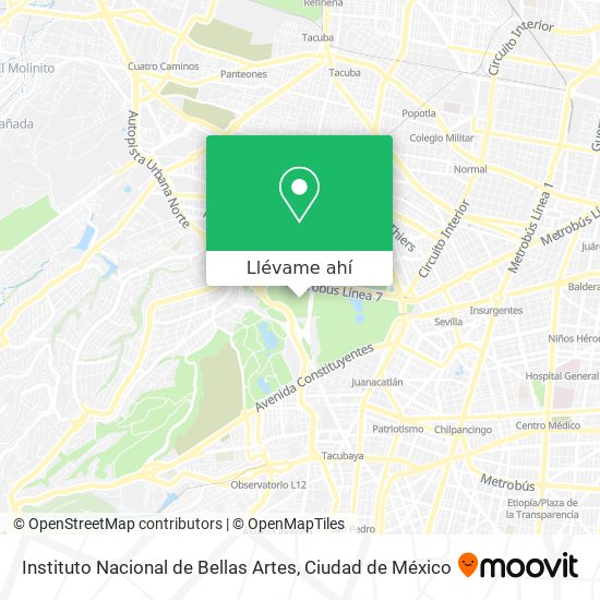 Mapa de Instituto Nacional de Bellas Artes