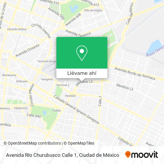 Mapa de Avenida Río Churubusco Calle 1