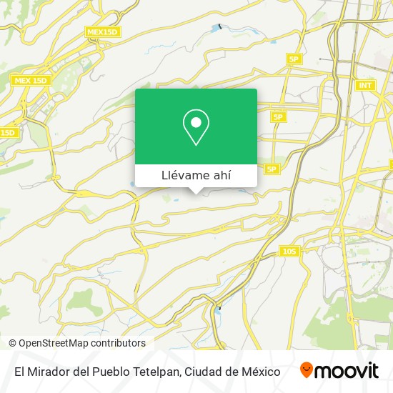 Mapa de El Mirador del Pueblo Tetelpan