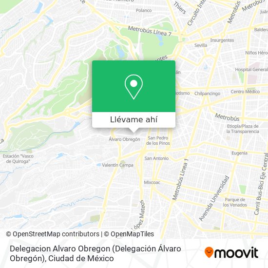 Mapa de Delegacion Alvaro Obregon (Delegación Álvaro Obregón)