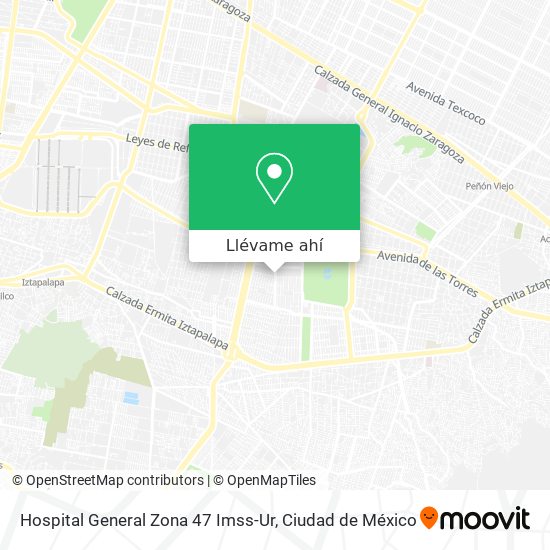 Mapa de Hospital General Zona 47 Imss-Ur