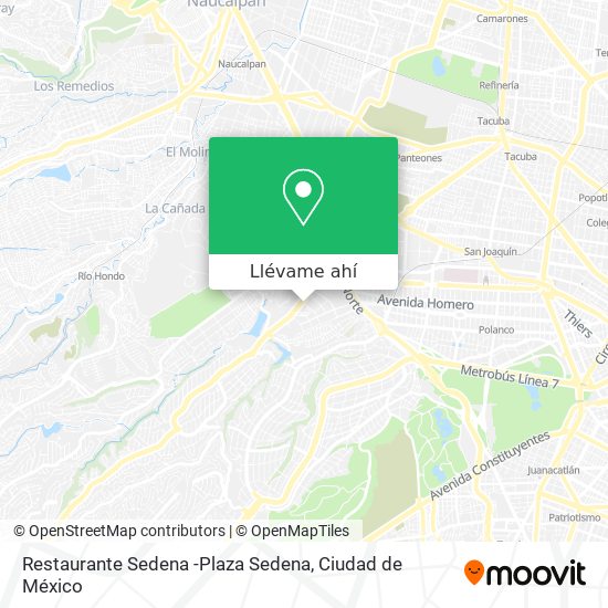 Mapa de Restaurante Sedena -Plaza Sedena